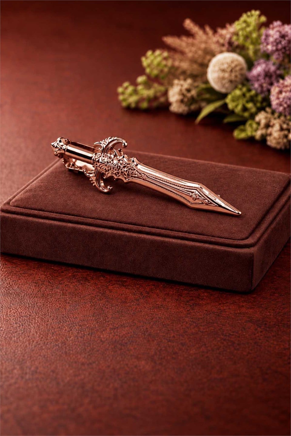 Kılıç Bronz Renk Kravat İğnesi KIY791