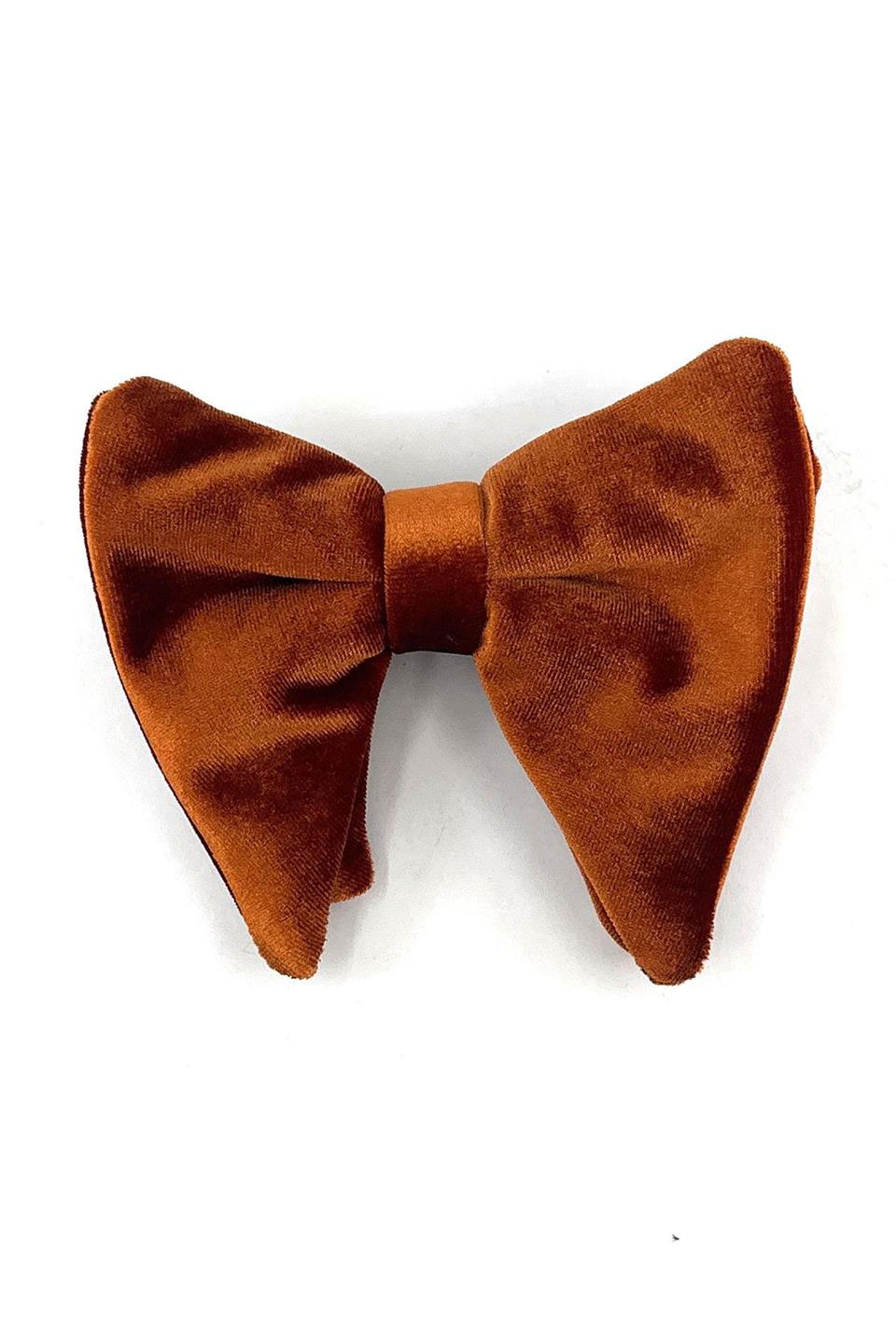 Kiremit Renk Düz Kadife Papyon P1716