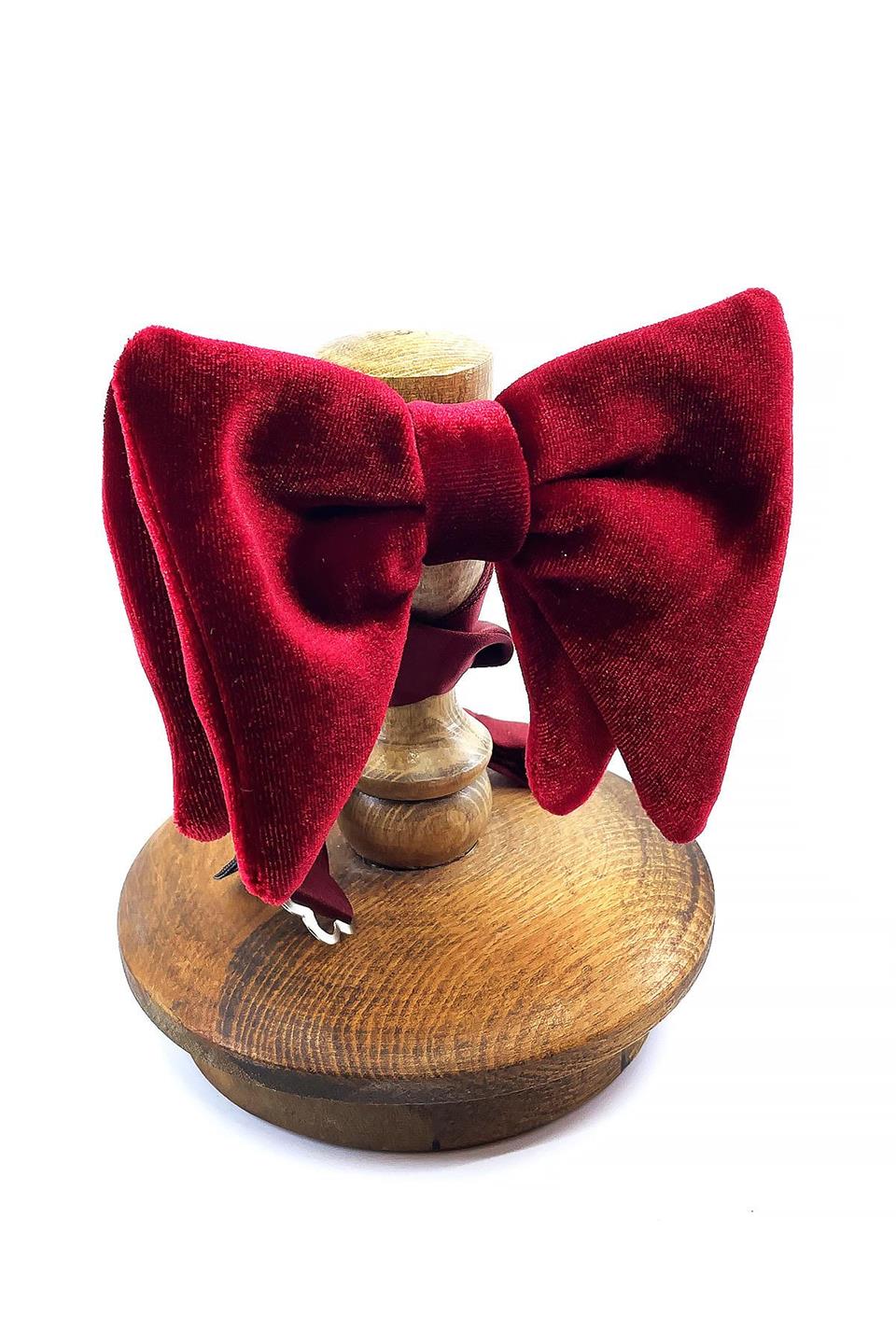 Kırmızı Büyük Kadife Papyon P1696