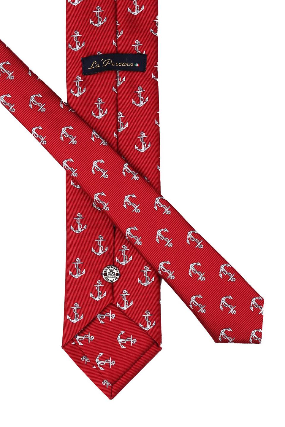 Kırmızı Çapa Desen Slim Kravat SK7072