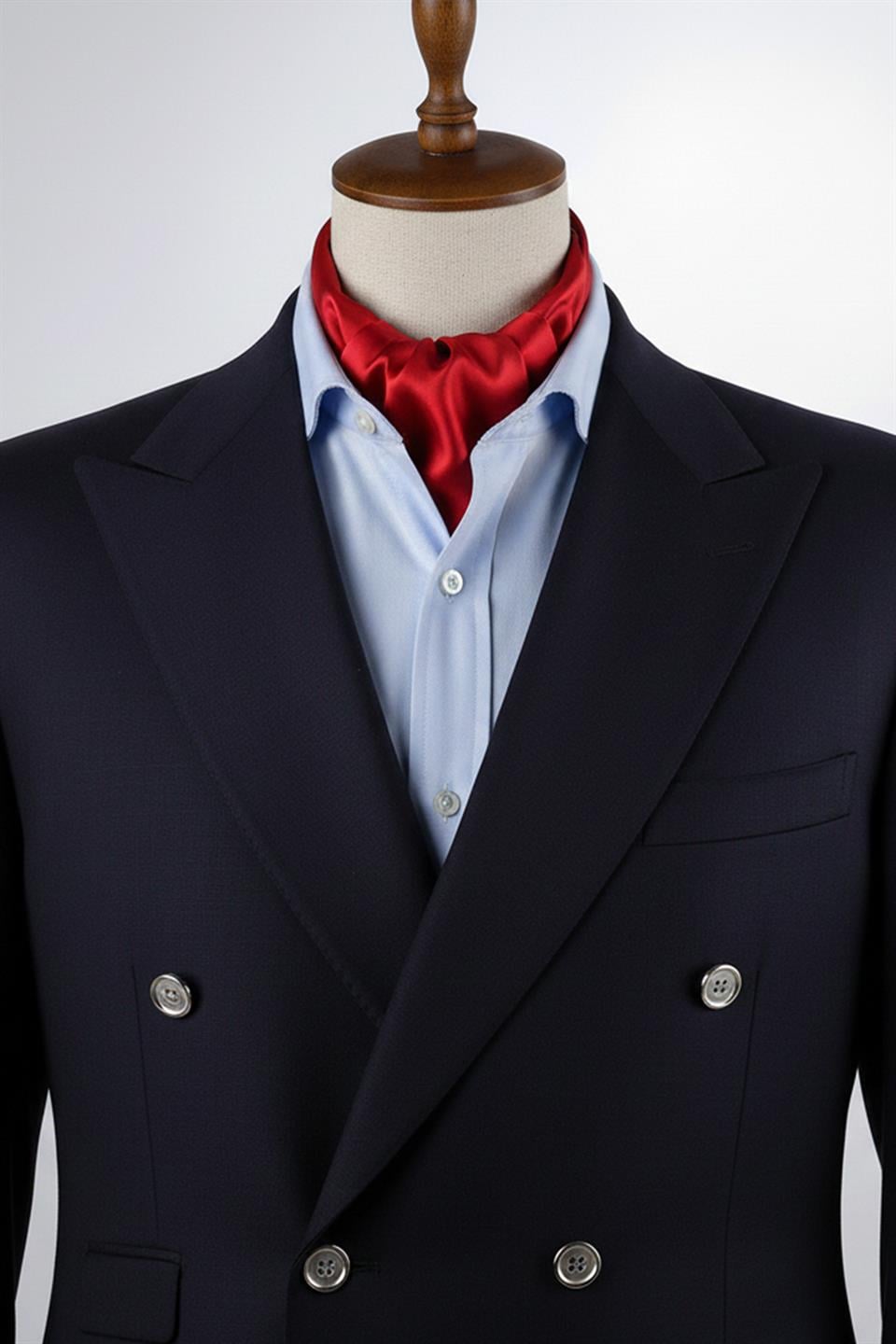 Kırmızı Düz Ascot Fular K573