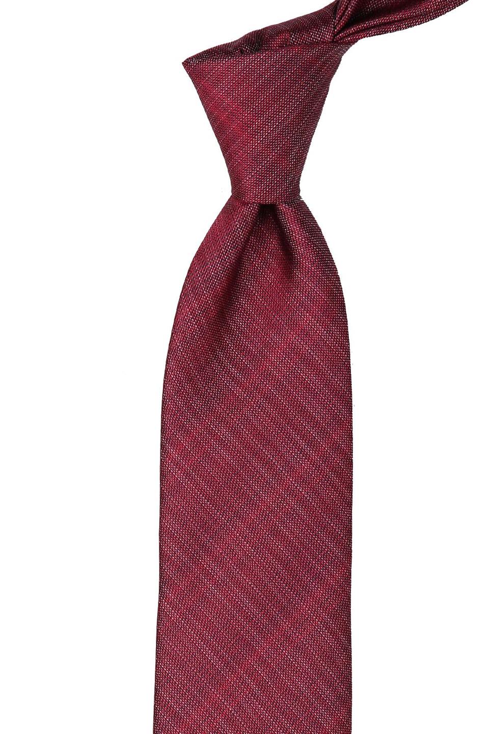 Kırmızı Kendinden Desen Mendilli Klasik Kravat KK10322