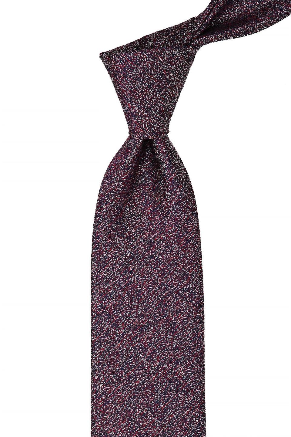 Kırmızı - Lacivert Kum Desen Mendilli Klasik Kravat KK10428