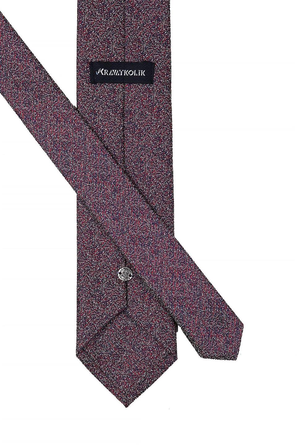 Kırmızı - Lacivert Kum Desen Mendilli Klasik Kravat KK10428