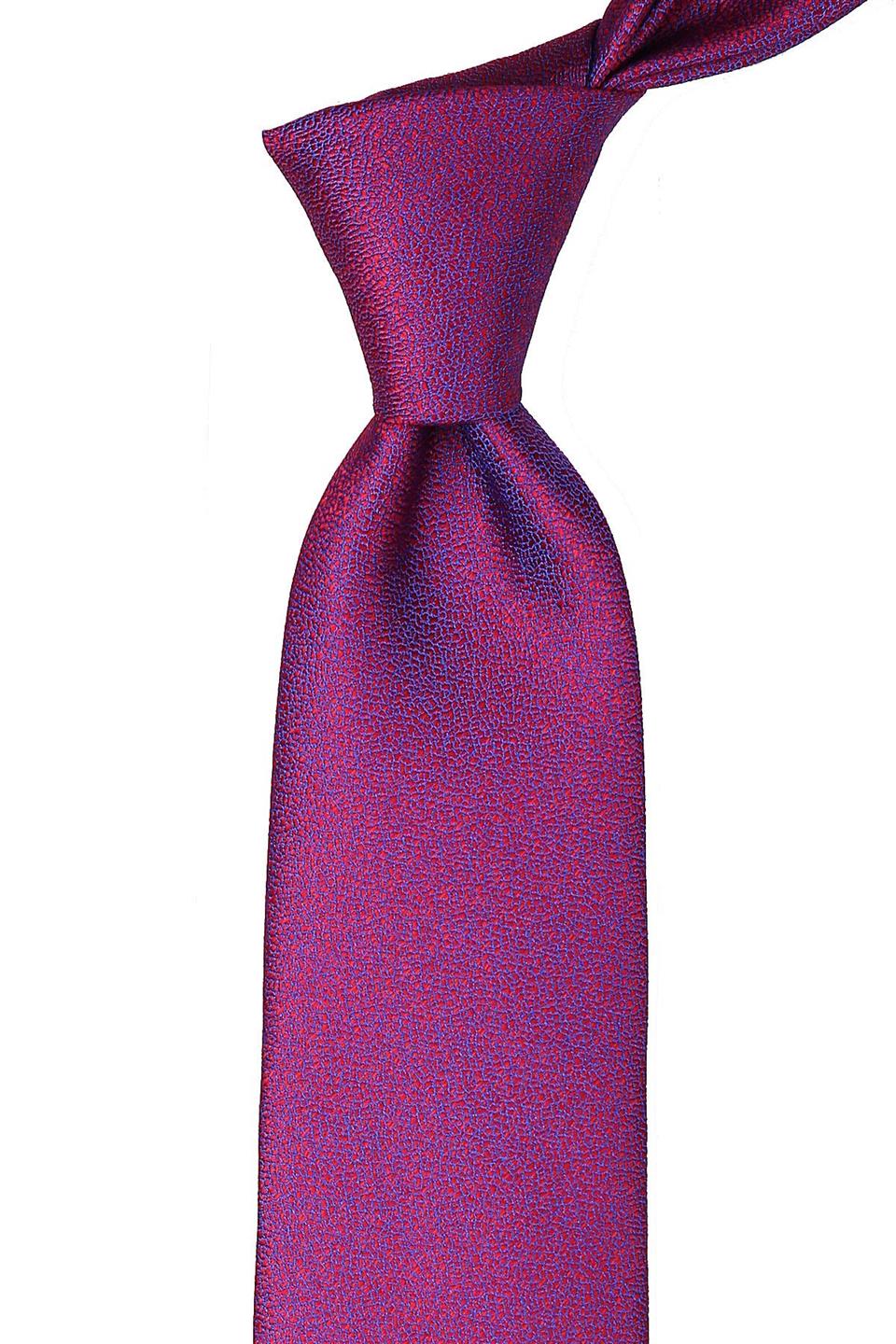 Kırmızı - Mavi Kum Desen Mendilli Klasik Kravat KK9742
