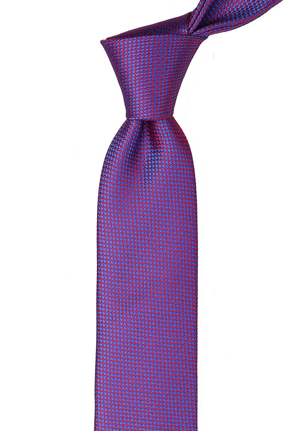 Kırmızı - Mavi Nokta Desen Slim Kravat SK7336