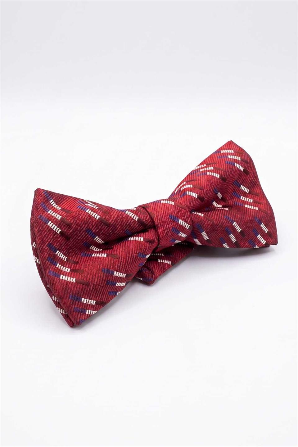 Kırmızı Motif İpek Papyon SB204