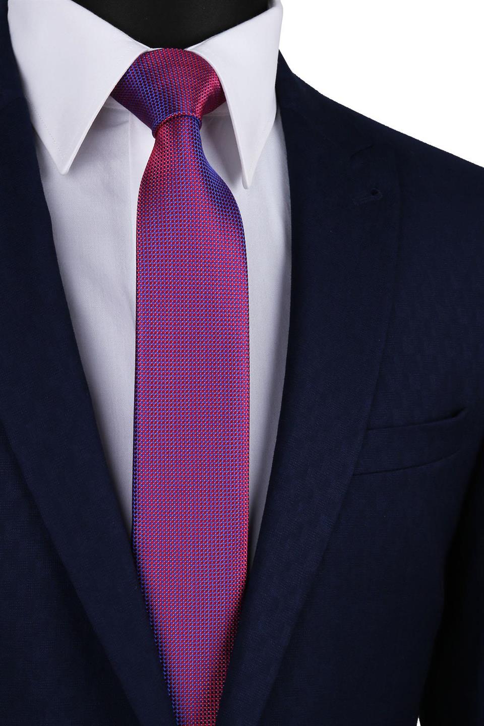 Kırmızı Nokta Desen Slim Kravat SK7326