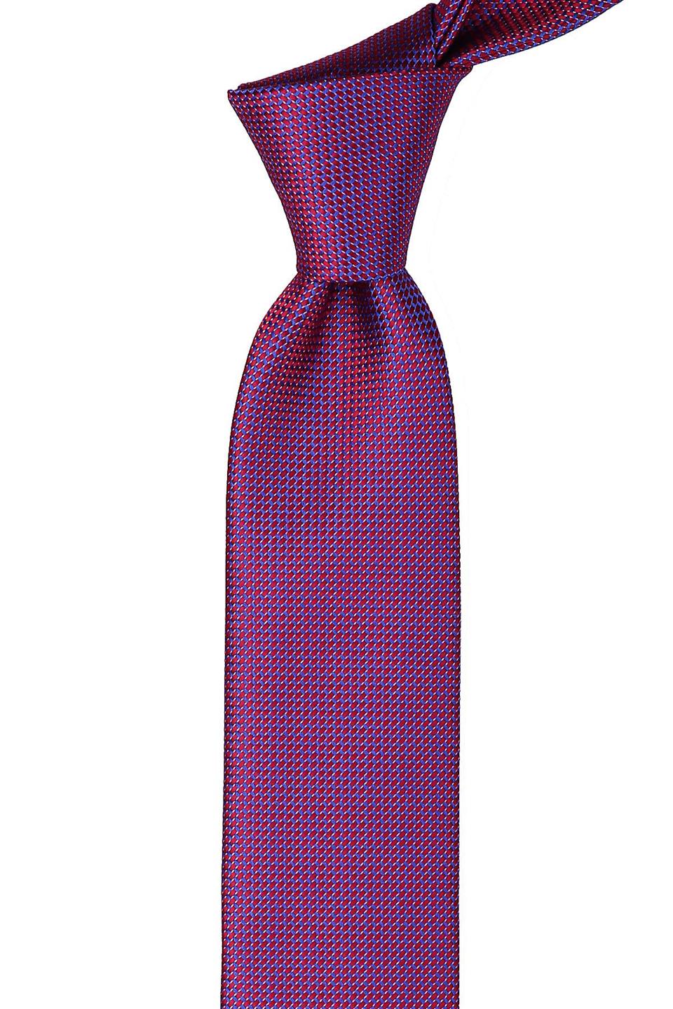 Kırmızı Nokta Desen Slim Kravat SK7326