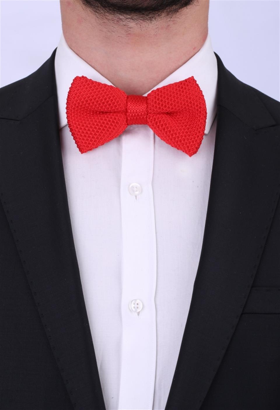 Kırmızı Örgü Papyon ÖR03