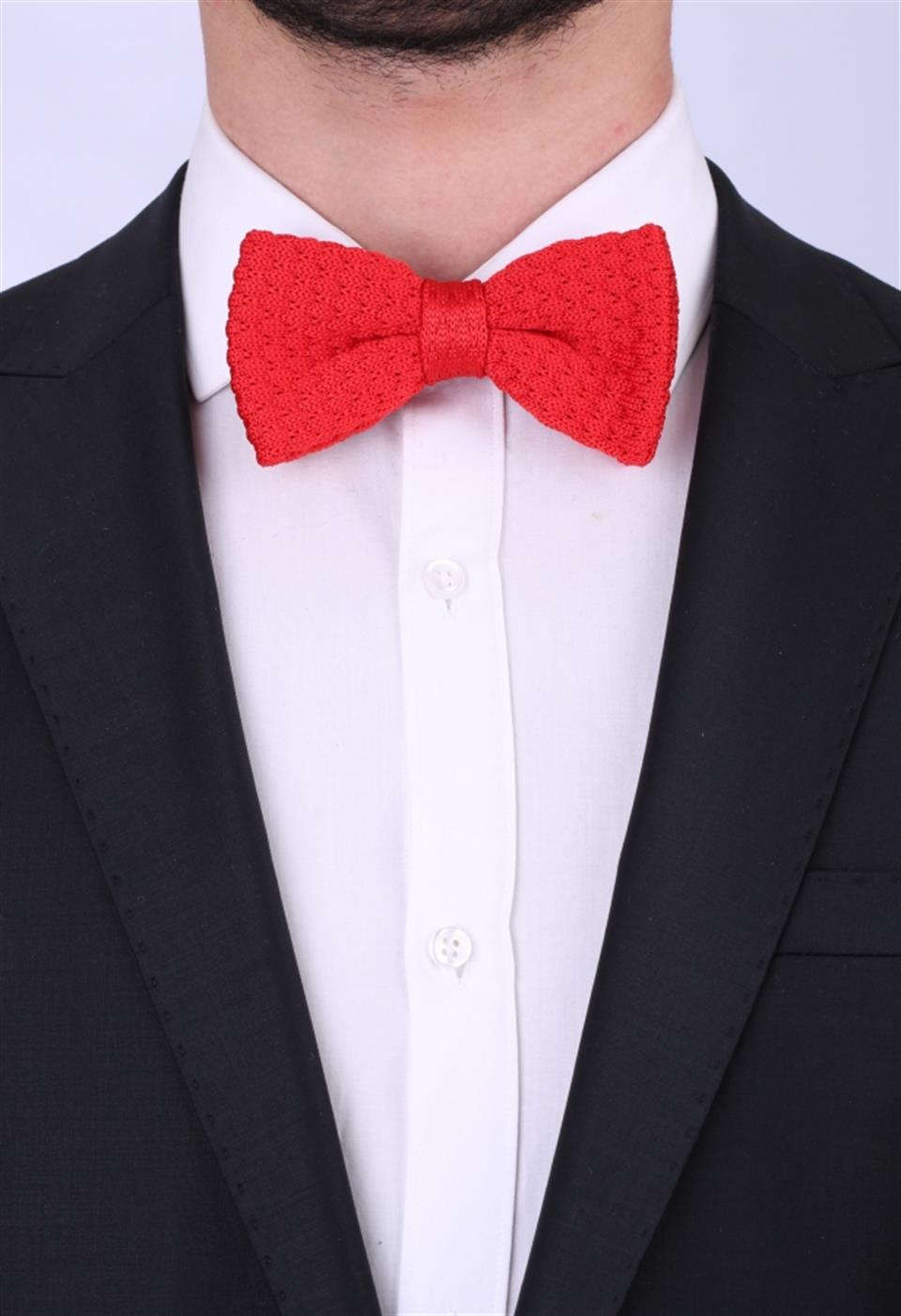 Kırmızı Örgü Papyon ÖR79