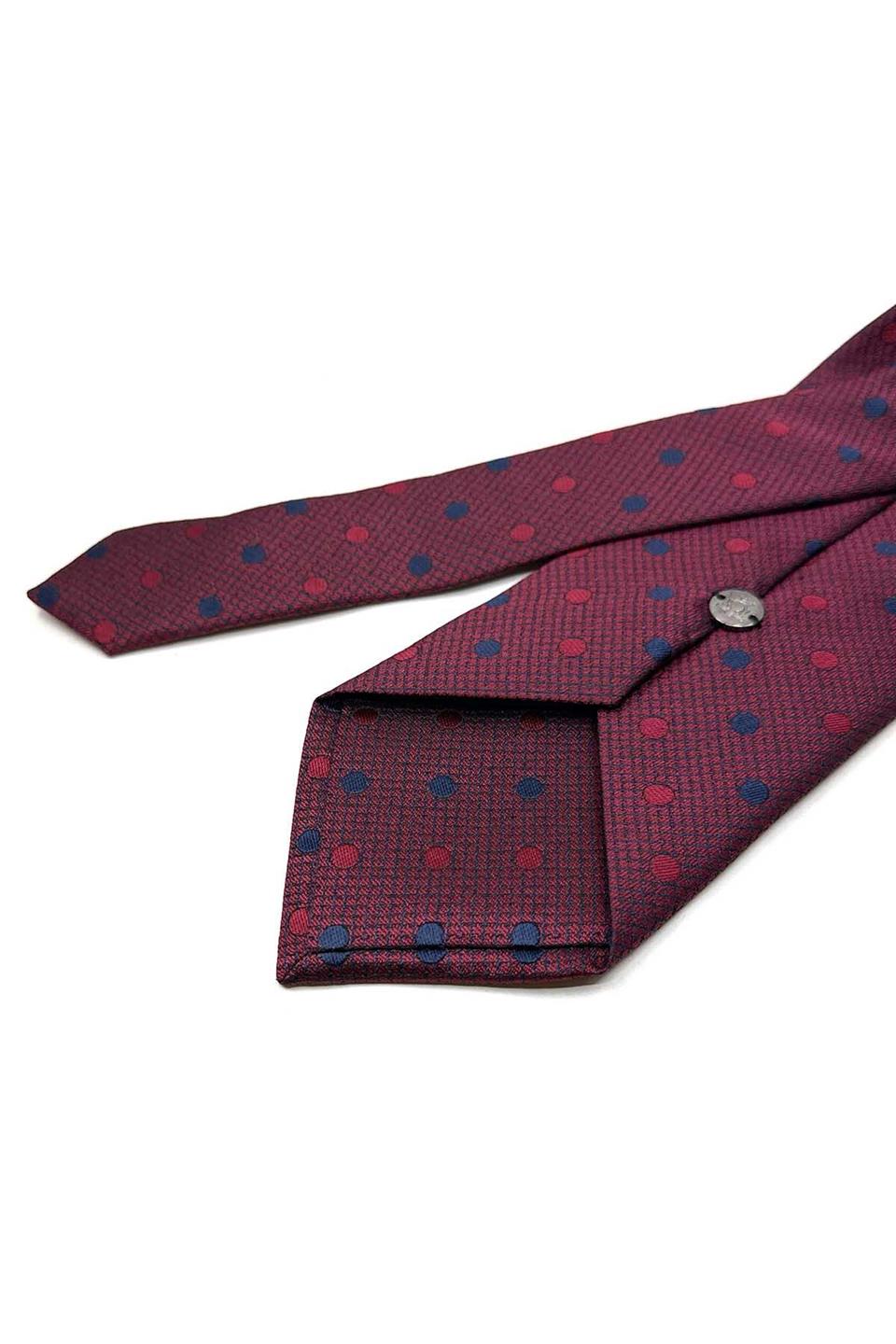 Kırmızı Puantiye Desen Mendilli Klasik Kravat KK13476