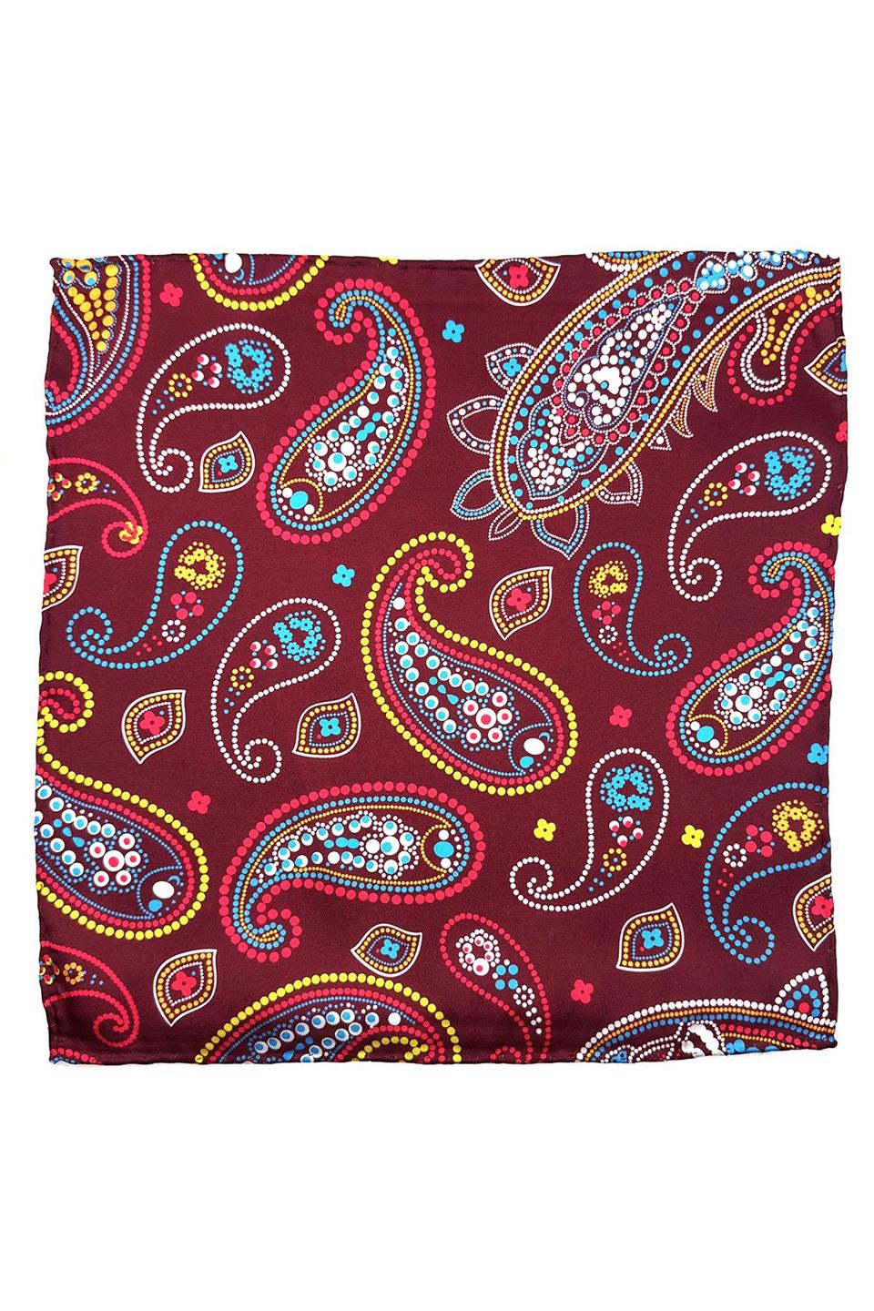 Kırmızı Şal Desen Erkek Cep Mendili SPS562-21