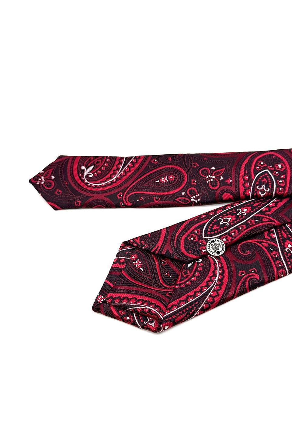 Kırmızı Şal Desen İnce Kravat SK7852