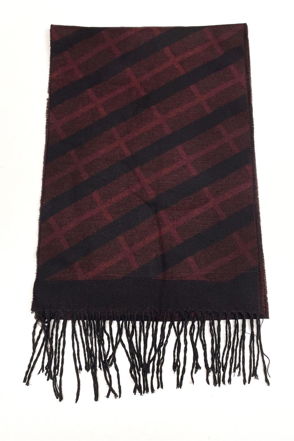 Kırmızı - Siyah Çift Taraflı Erkek Kaşkol K379