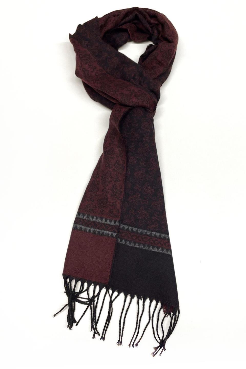 Kırmızı - Siyah Motif Desen Erkek Kaşkol K383