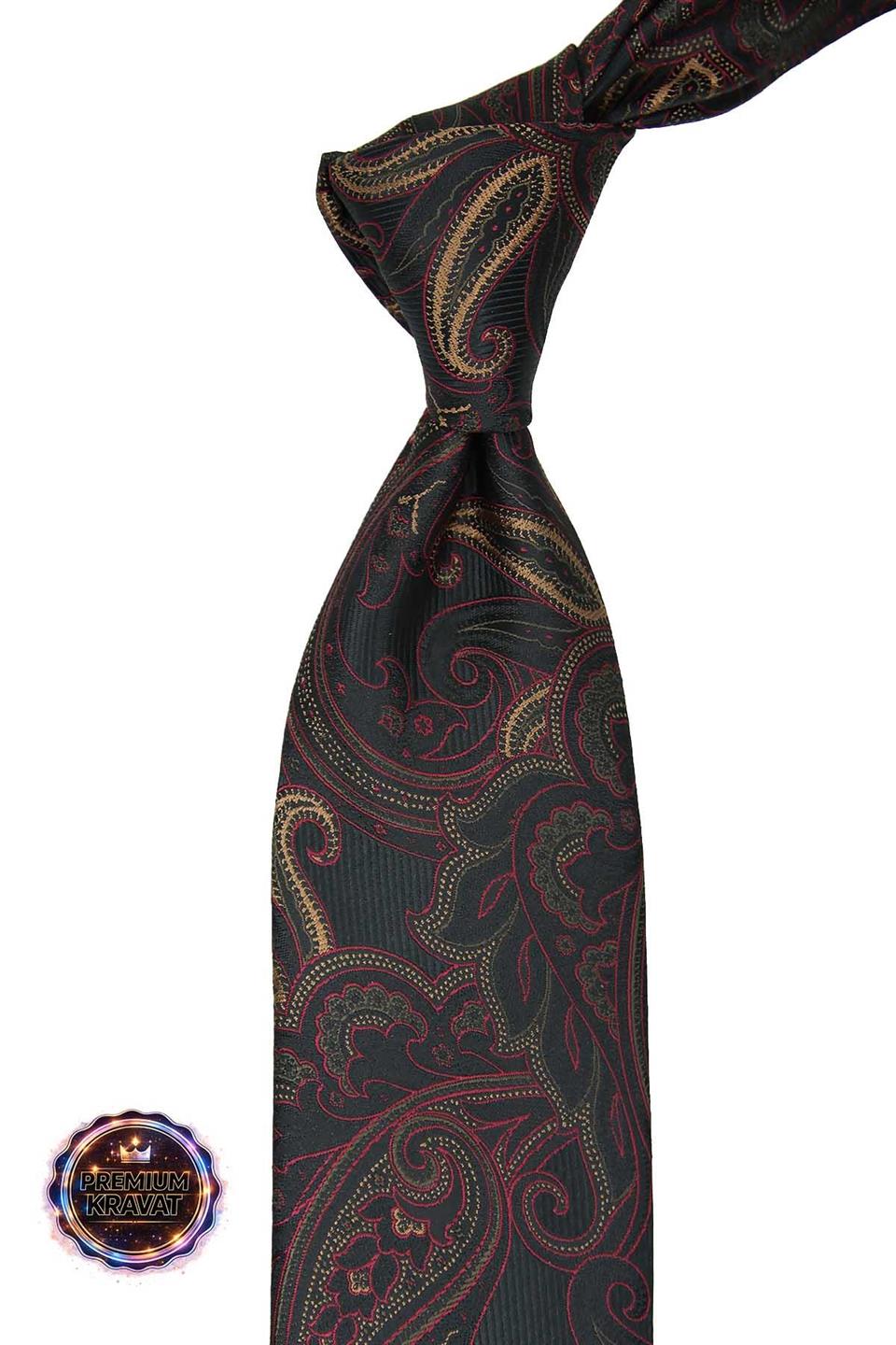 Kırmızı - Siyah Şal Kravat