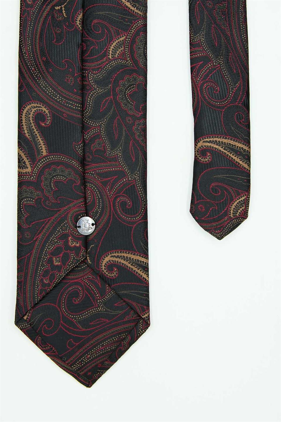 Kırmızı - Siyah Şal Kravat