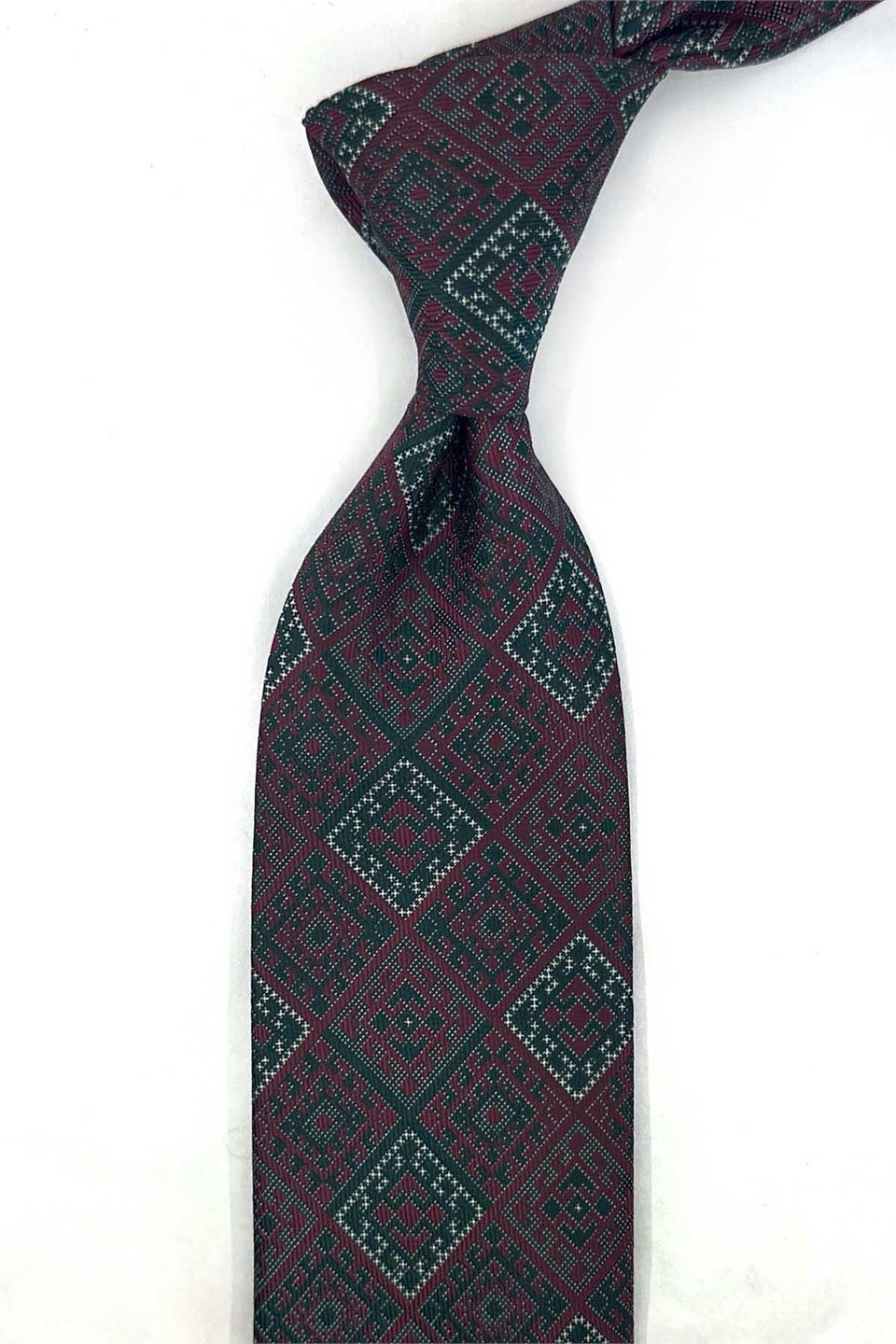 Kırmızı Yeşil Motif Kravat PRM150