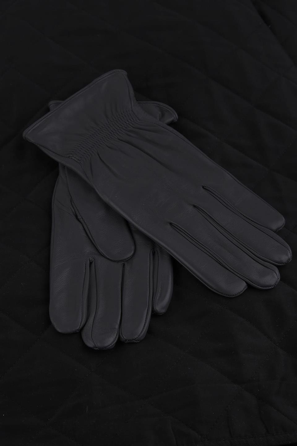 Koyu Gri Düz Hakiki Deri Erkek Eldiven EL34