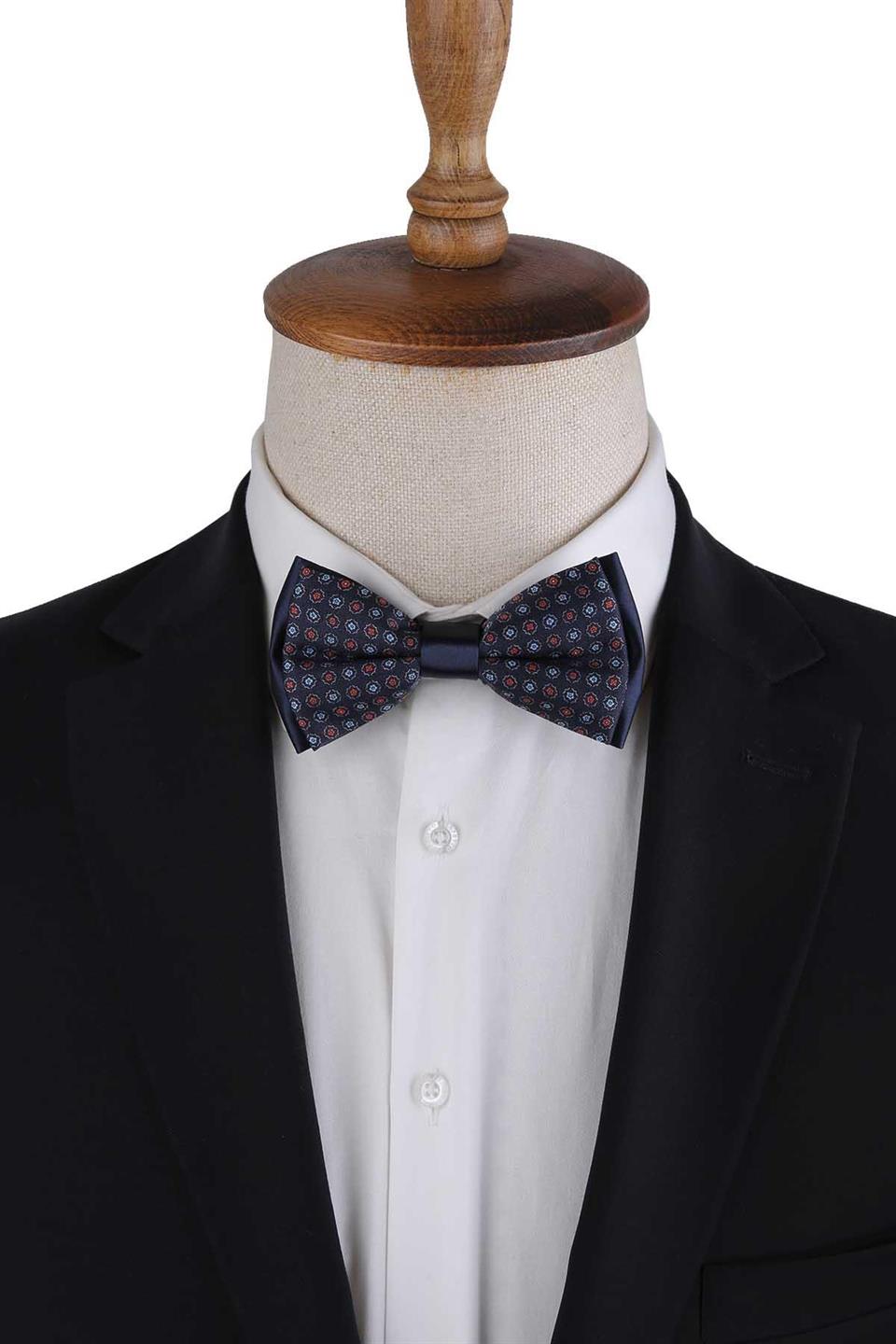 Koyu Mavi Puantiye Desen Papyon P1972