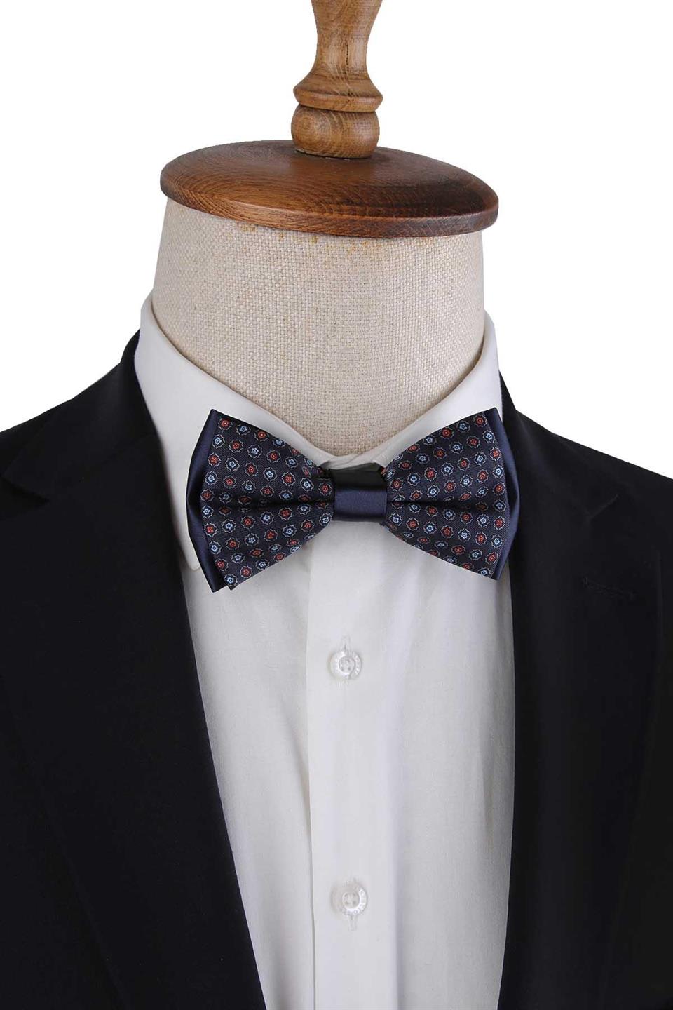 Koyu Mavi Puantiye Desen Papyon P1972