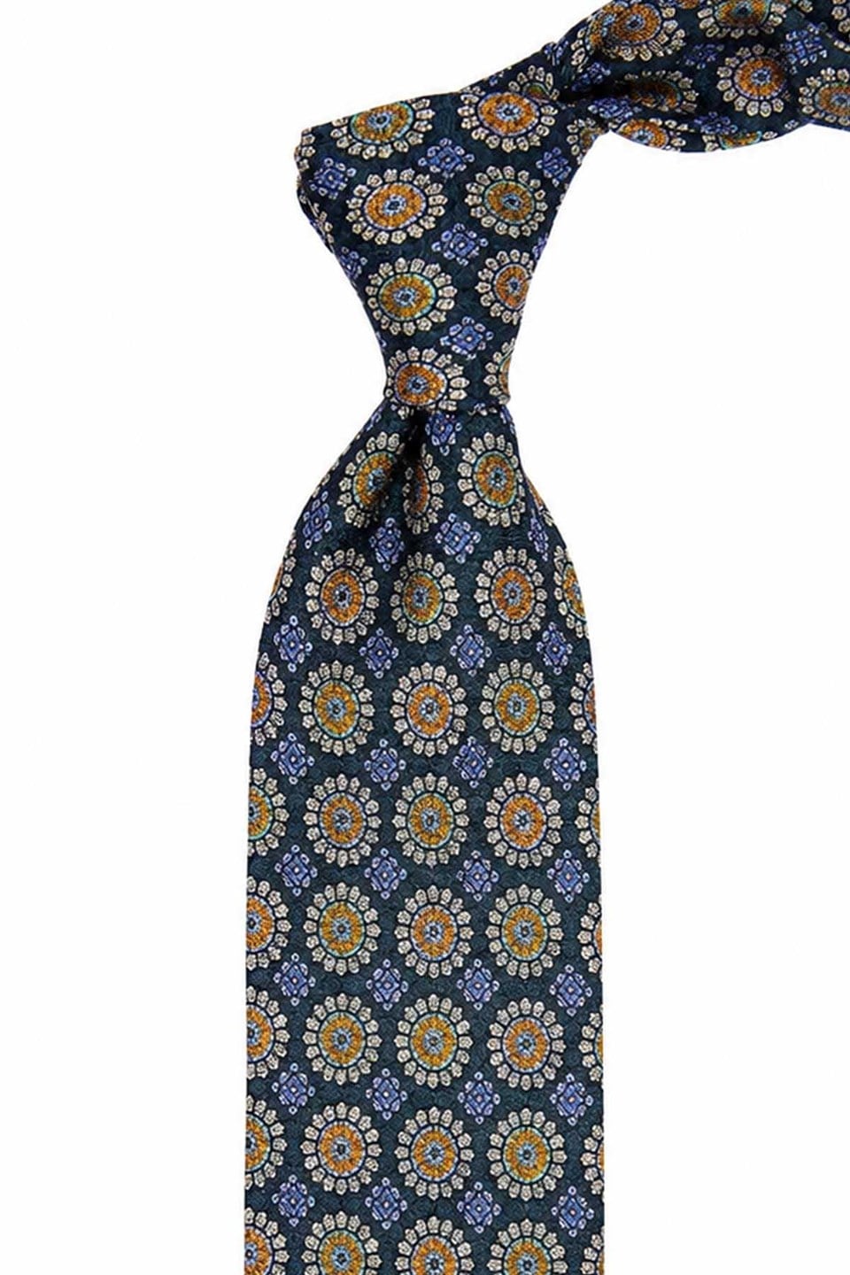 Koyu Yeşil Motif Desen İtalyan İpek Kravat İK2500