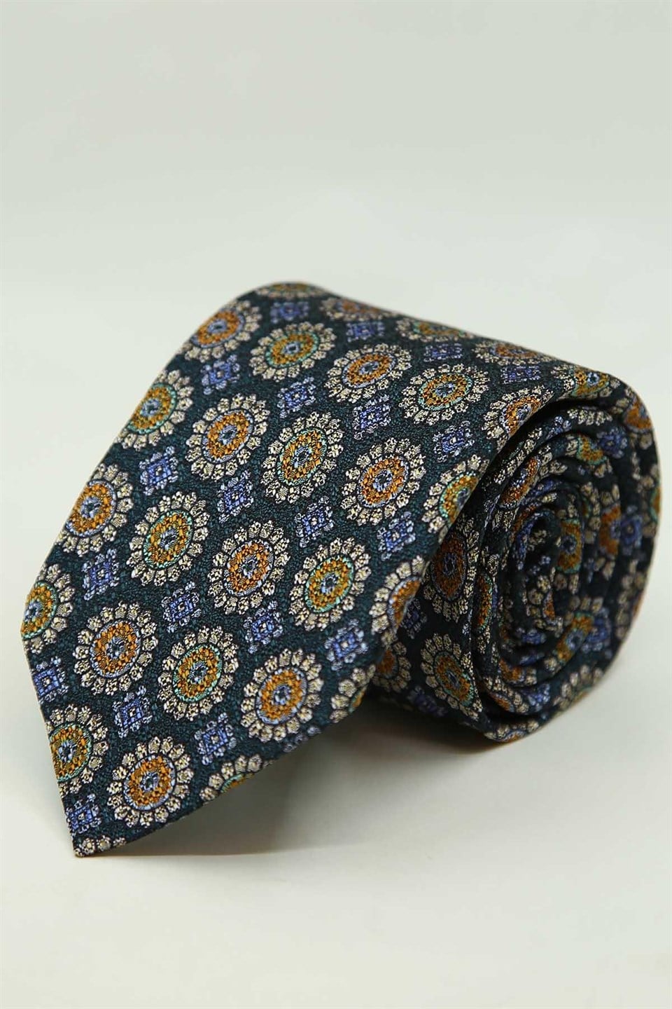 Koyu Yeşil Motif Desen İtalyan İpek Kravat İK2500