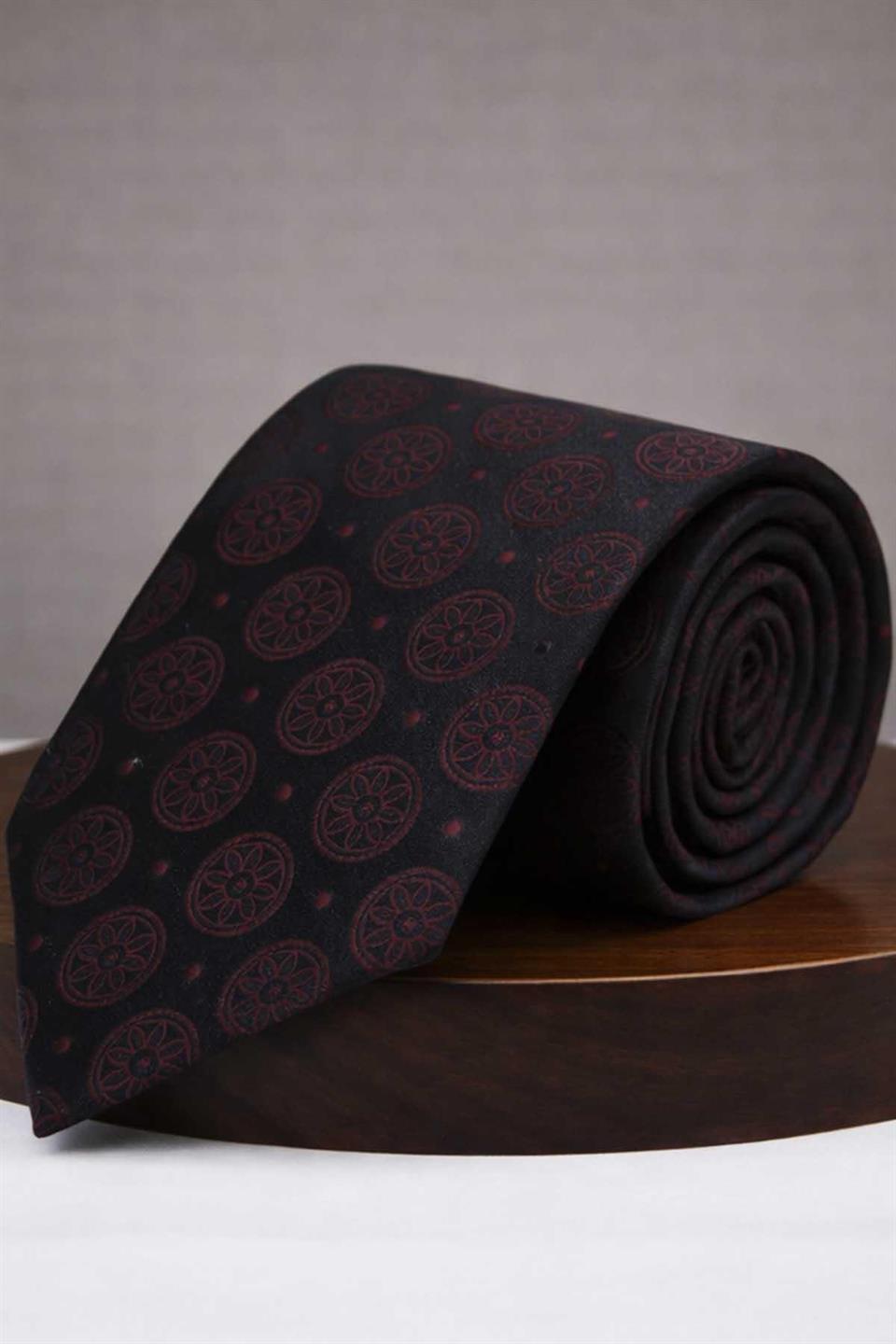 Koyu Yeşil Motif Kravat