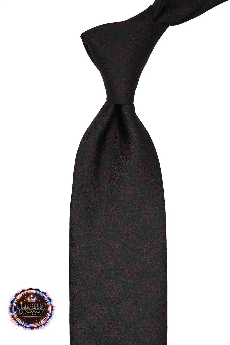 Koyu Yeşil Motif Kravat