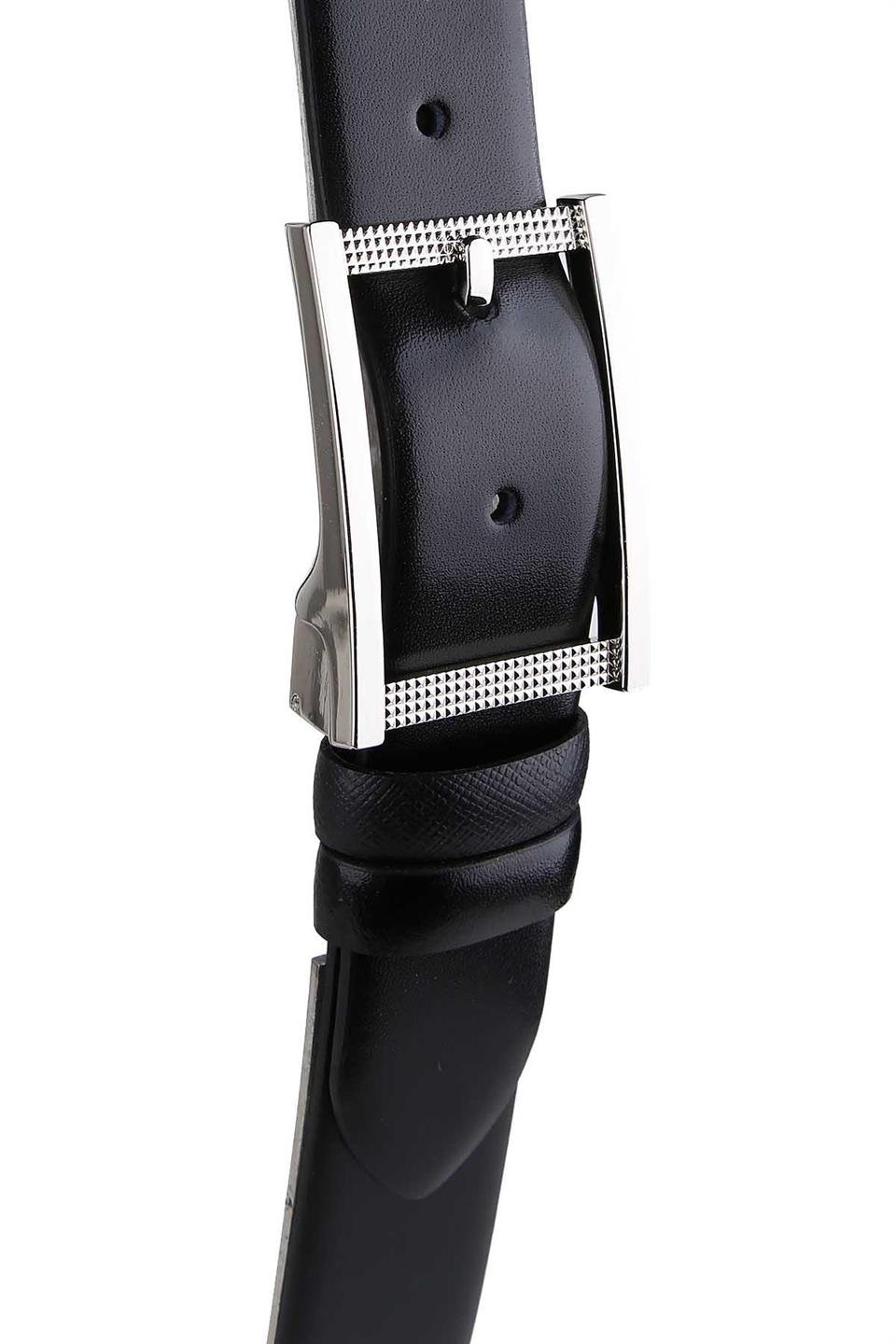 Kravatkolik Çift Taraflı Klasik Siyah Deri Kemer 1000S