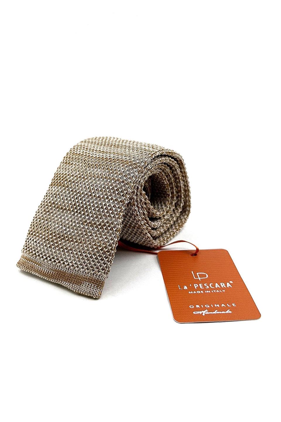 Krem - Bej Kırçıllı Örgü Kravat ÖR8365