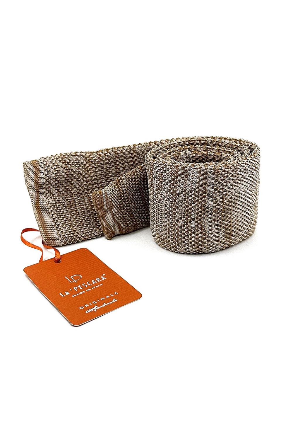 Krem - Bej Kırçıllı Örgü Kravat ÖR8365