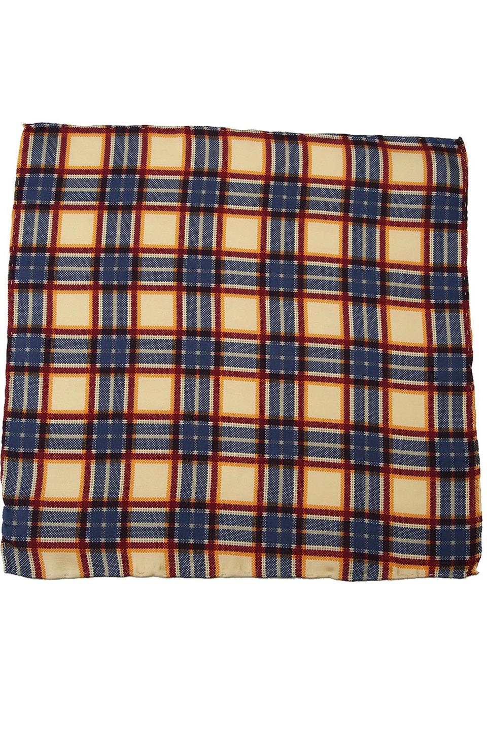 Krem Motif Baskılı İpek Mendil SPS417