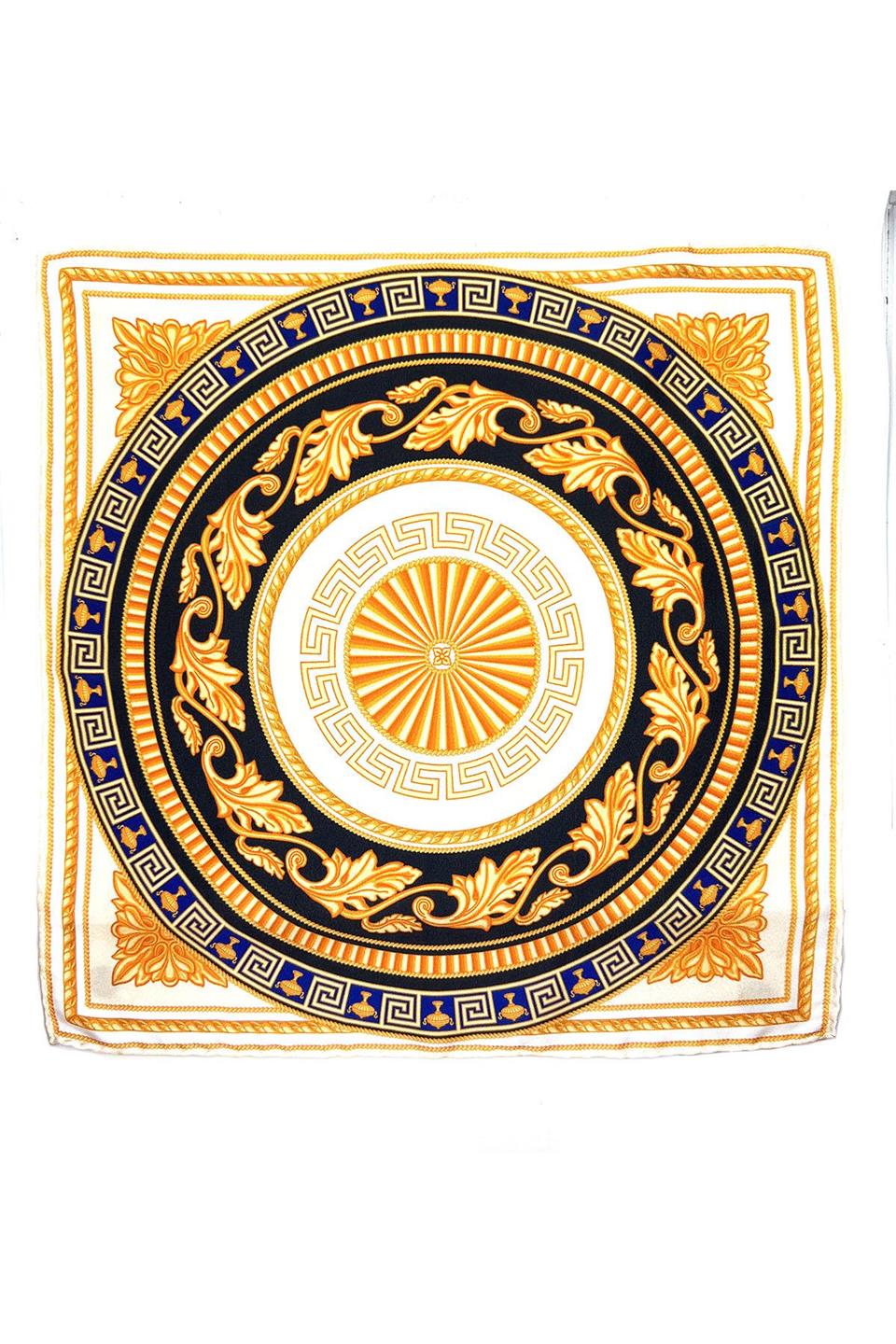 Krem - Sarı Motif Desen Erkek Cep Mendili SPS577-82
