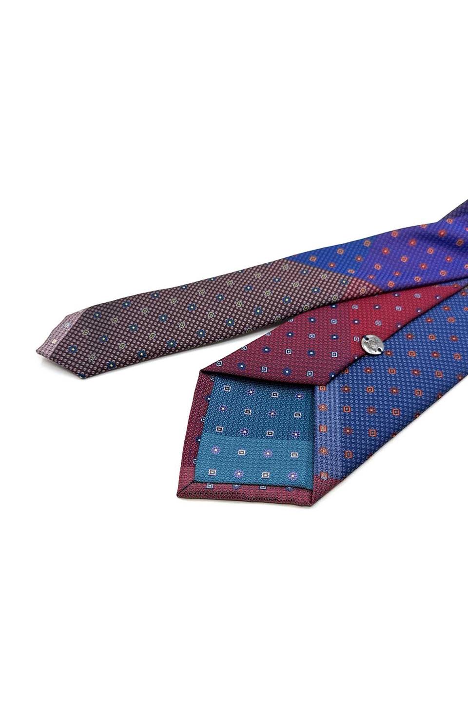 Küçük Desen Çok Renkli Patchwork Klasik Kravat KK13399