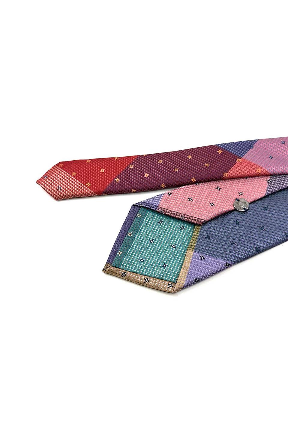 Küçük Desen Çok Renkli Patchwork Kravat KK13234