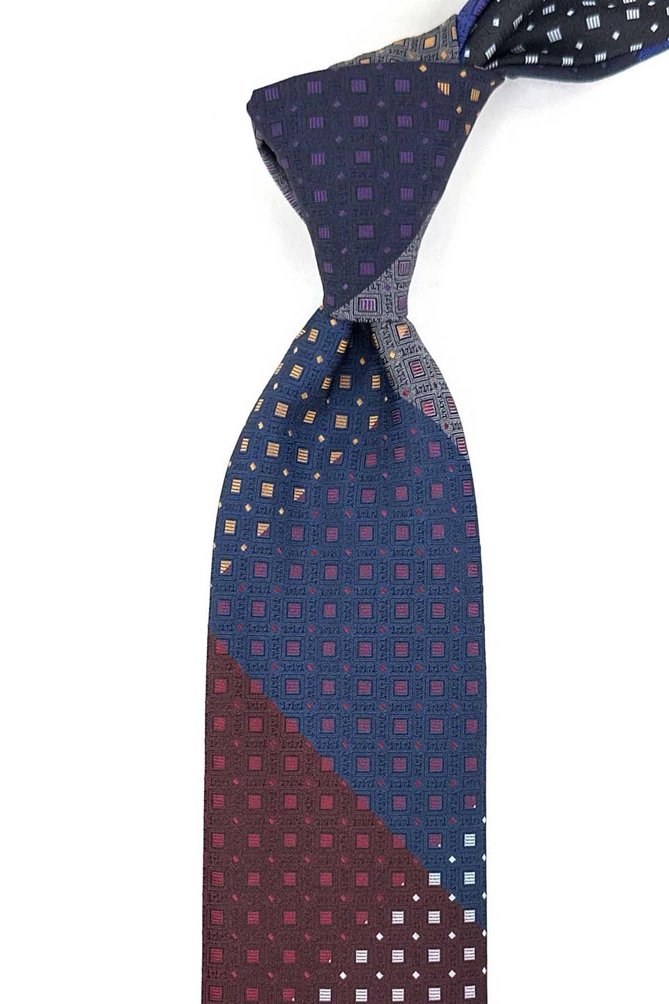 Küçük Desen Çok Renkli Patchwork Kravat KK13275