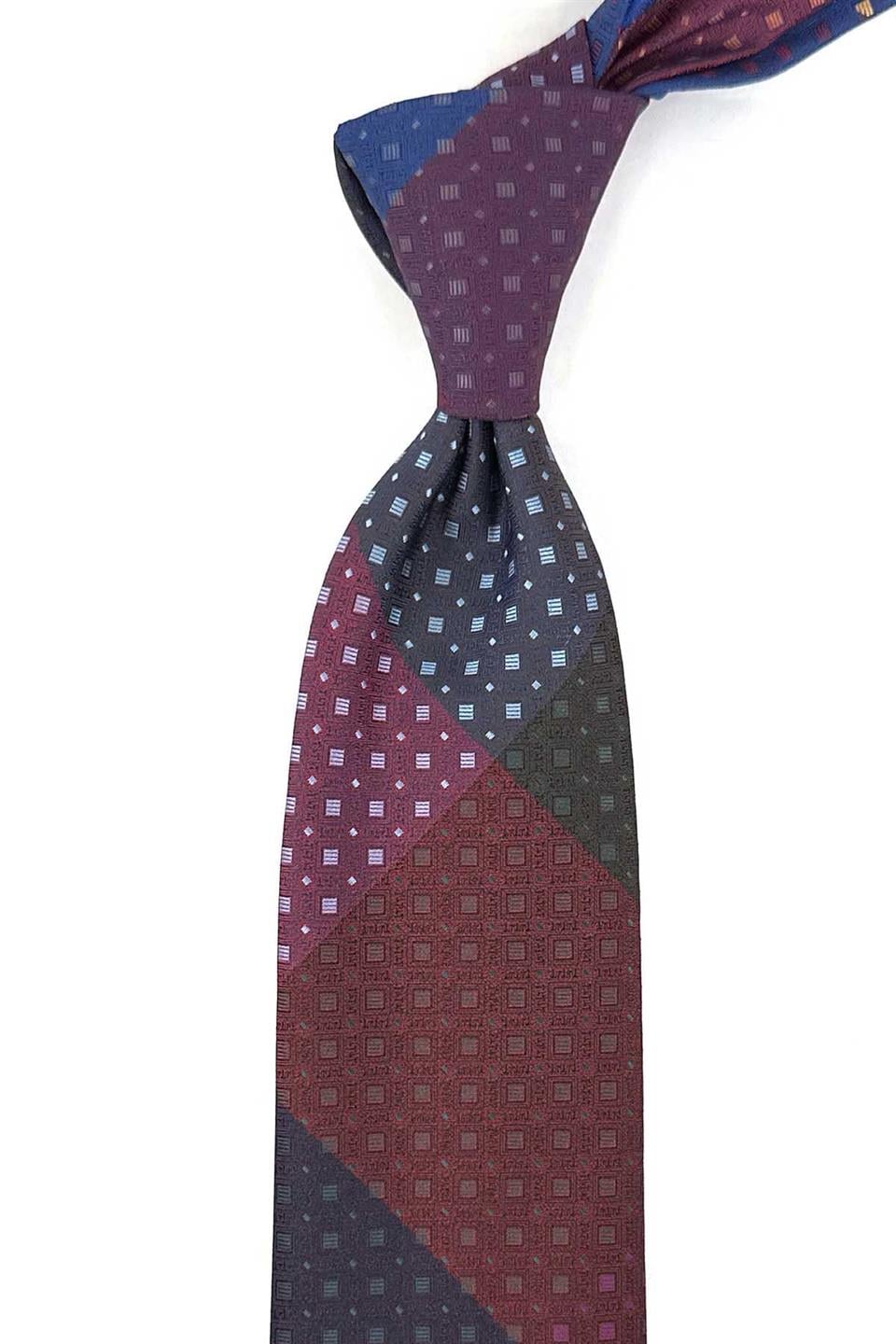 Küçük Desen Çok Renkli Patchwork Kravat KK13232