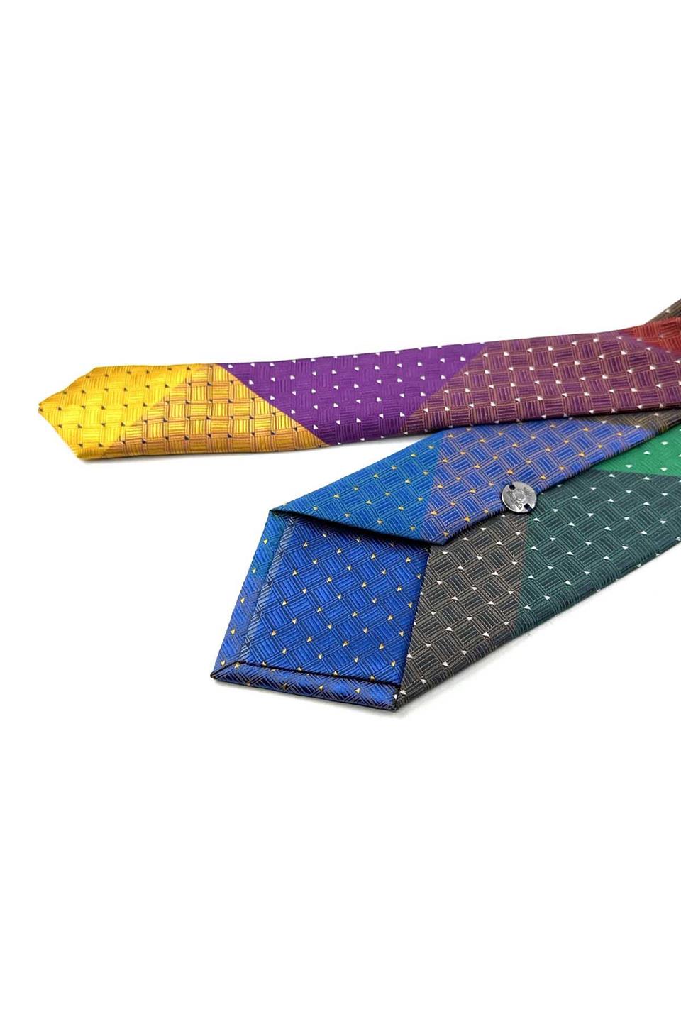 Küçük Desen Çok Renkli Patchwork Kravat KK13276