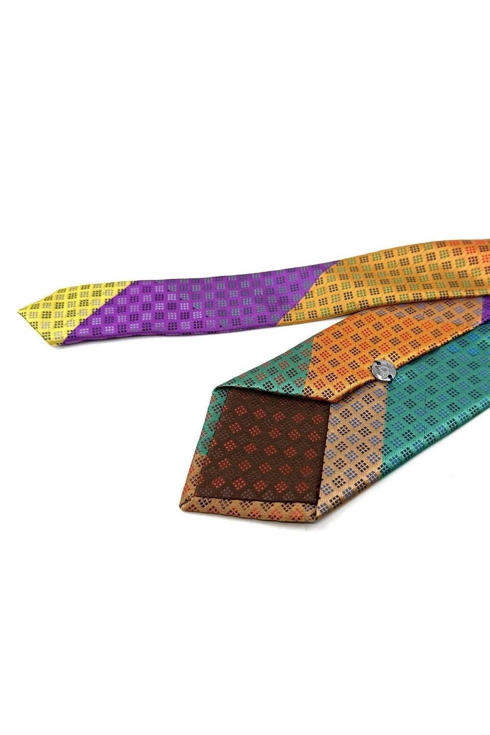 Küçük Desen Çok Renkli Patchwork Kravat KK13291