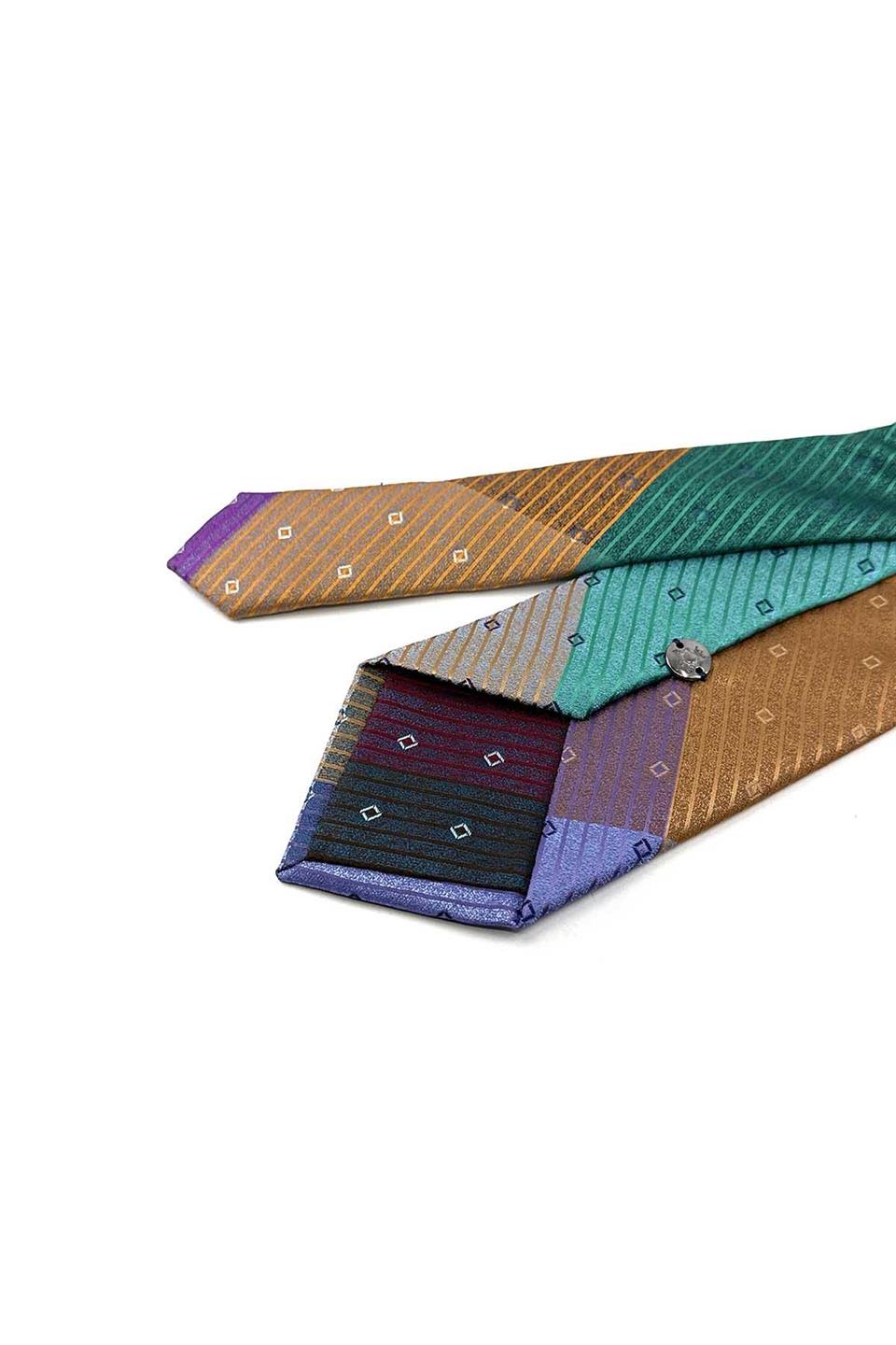 Küçük Desen Çok Renkli Patchwork Kravat KK13227