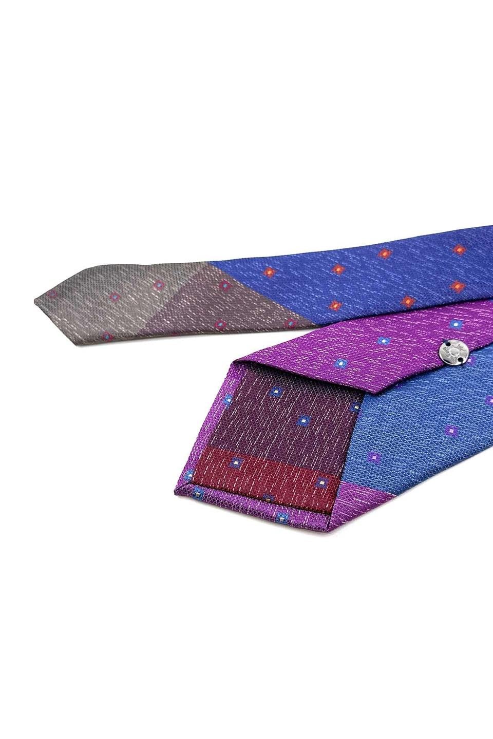 Kum Desen Çok Renkli Patchwork Klasik Kravat KK12204