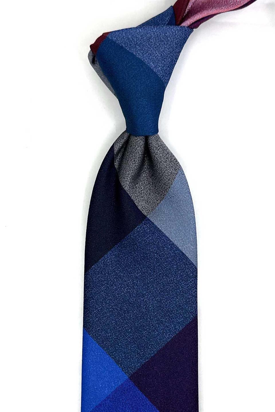 Kum Desen Çok Renkli Patchwork Klasik Kravat KK13381