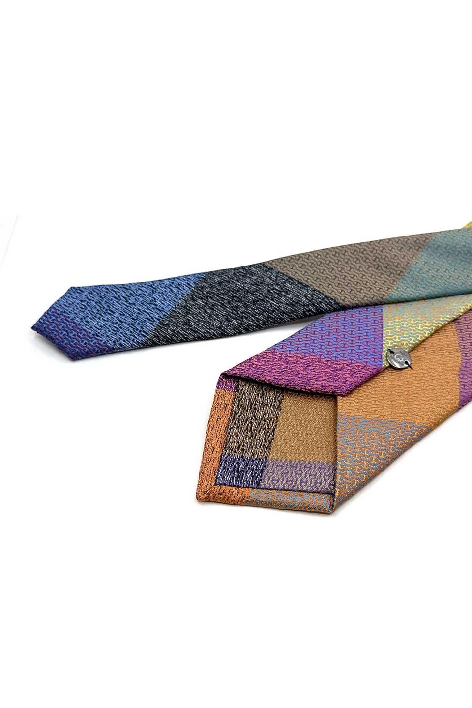 Kum Desen Çok Renkli Patchwork Klasik Kravat KK13379