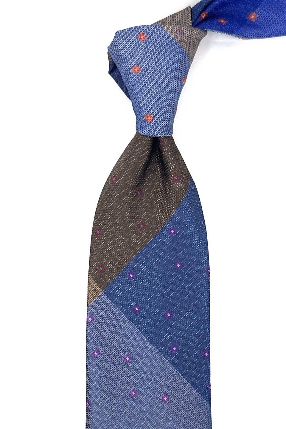 Kum Desen Çok Renkli Patchwork Klasik Kravat KK12167