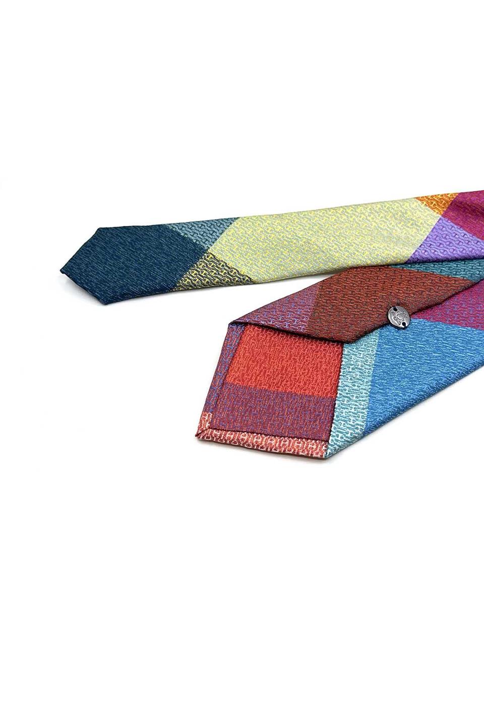 Kum Desen Çok Renkli Patchwork Klasik Kravat KK13402