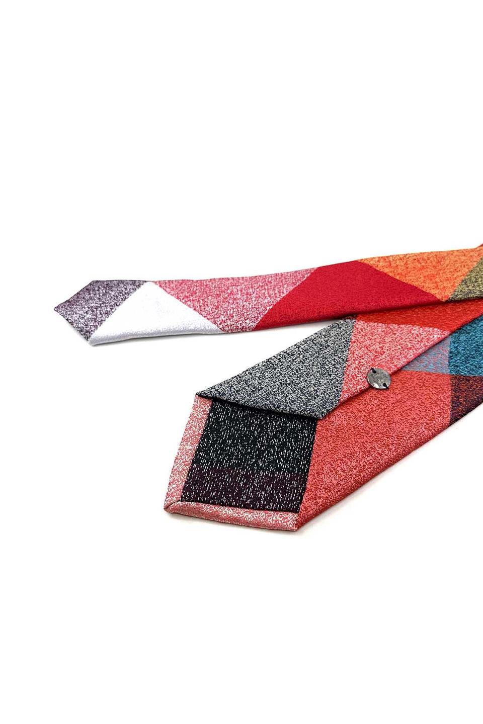 Kum Desen Çok Renkli Patchwork Kravat KK13266