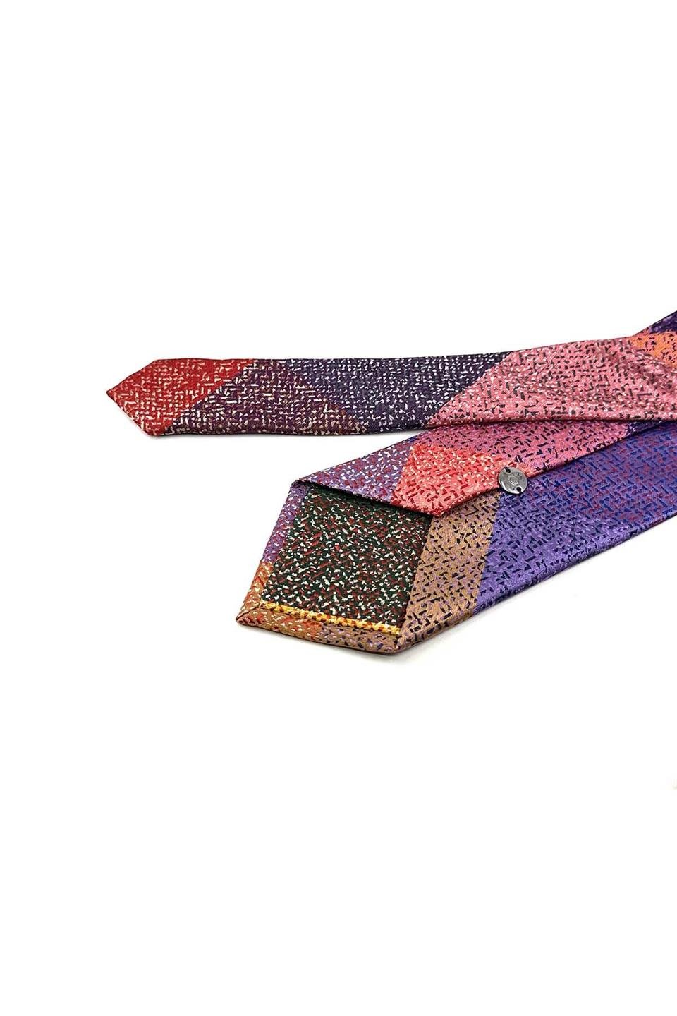 Kum Desen Çok Renkli Patchwork Kravat KK13228