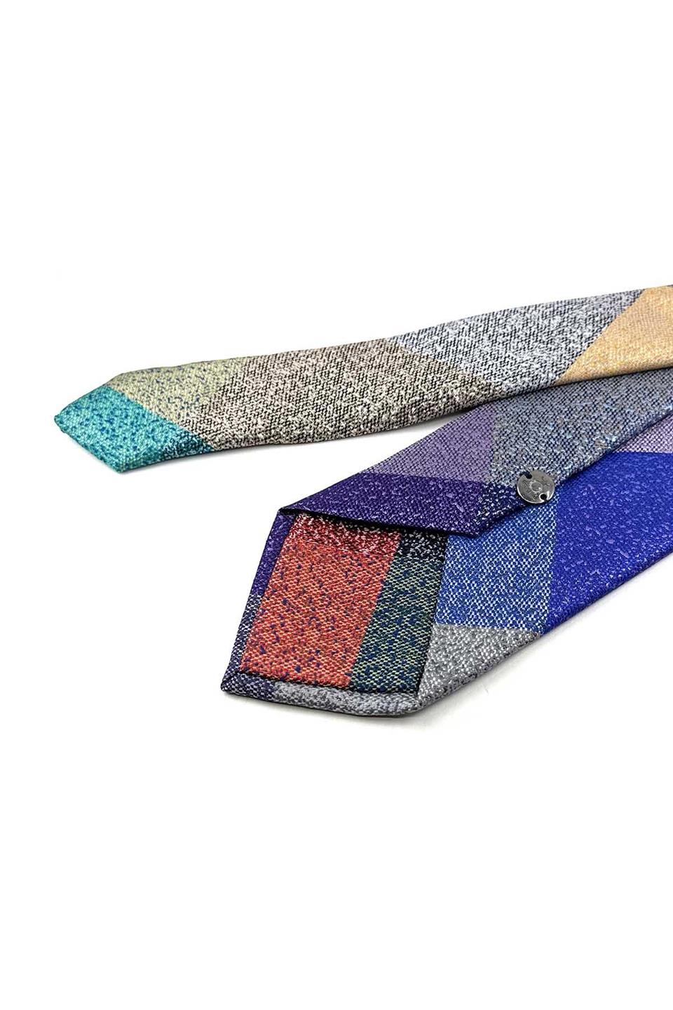 Kum Desen Çok Renkli Patchwork Kravat KK13271
